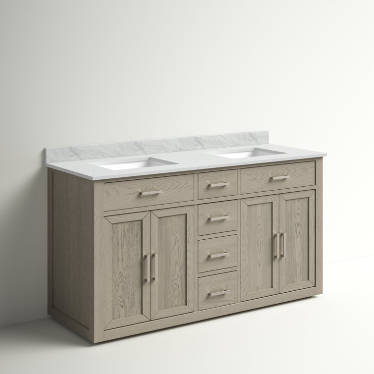Sand & Stable Ingalls 60'' Free-standing Double Bathroom Vanity with ...